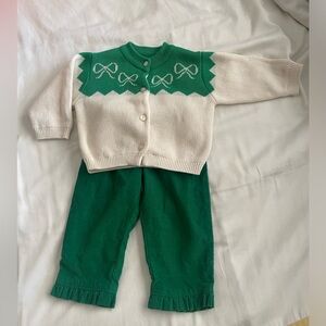 ADORABLE TBBC matching set. Intarsia sweater and ruffle corduroy pants